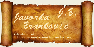 Javorka Branković vizit kartica